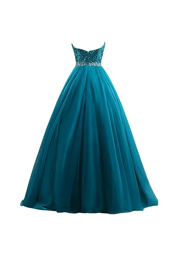 Anneprom Tulle Sequin Ball Gown Prom Dresses Evening Gown APB0017