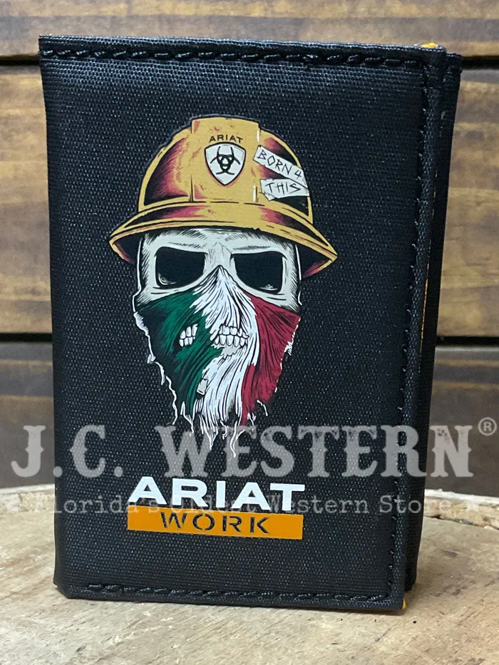Ariat A3401401 Mens Trifold Born For This Work Wallet Mexico Black