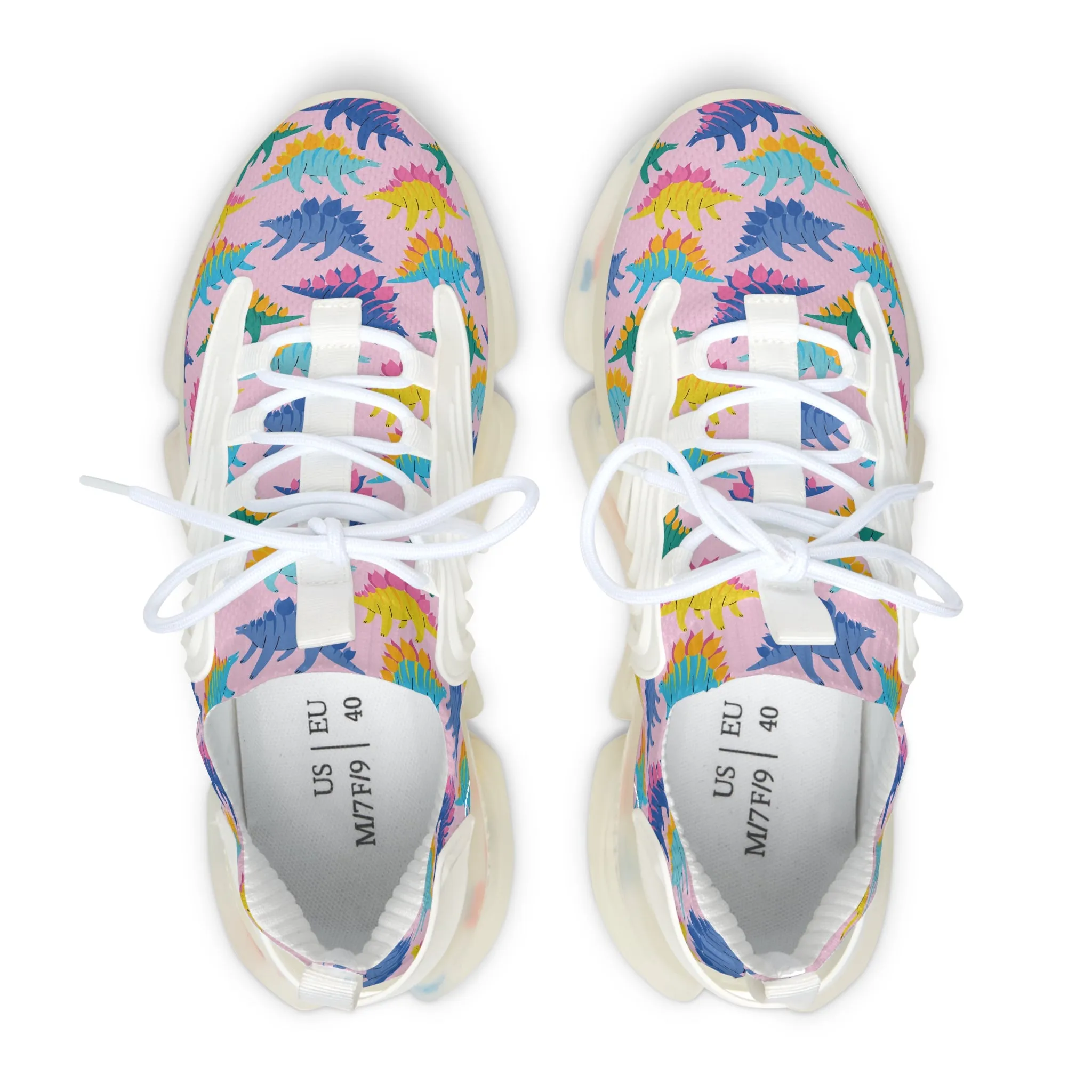 Colorful Stegosaurus Women's Mesh Sneakers
