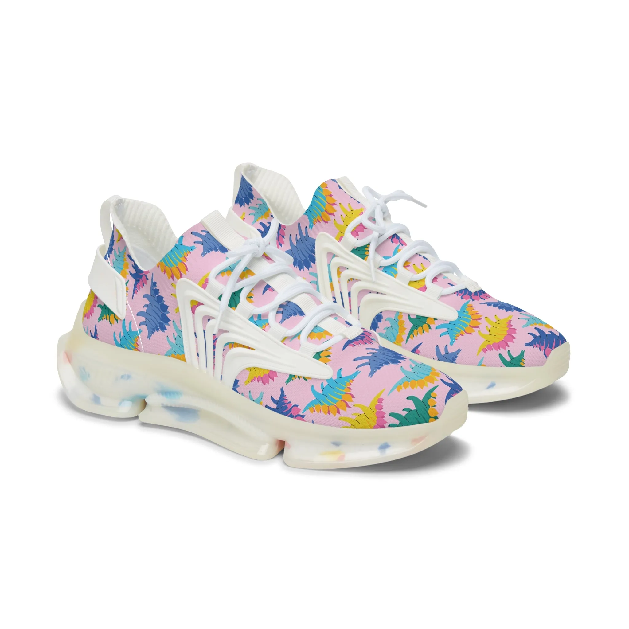 Colorful Stegosaurus Women's Mesh Sneakers