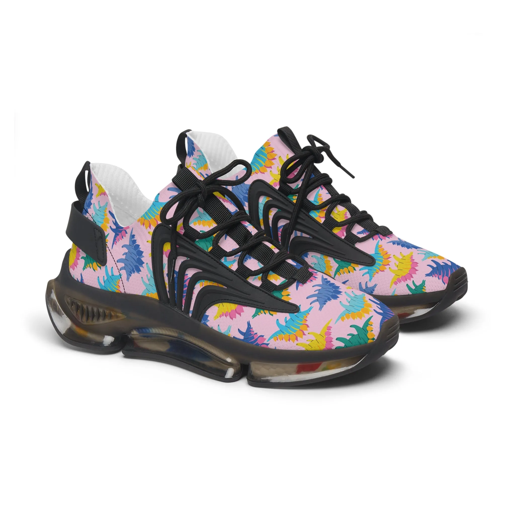 Colorful Stegosaurus Women's Mesh Sneakers
