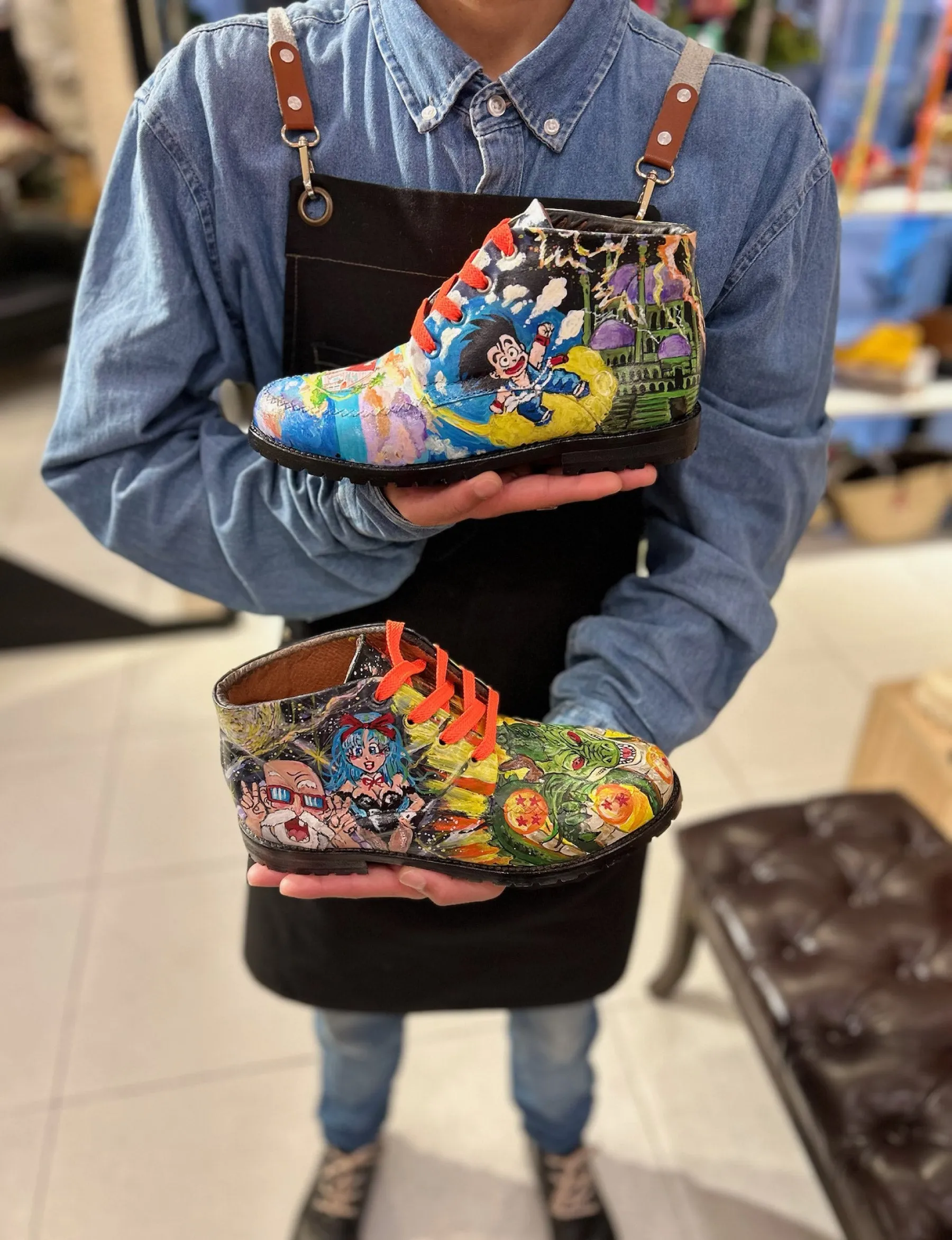 Handpainted Leather Boots Dragon Ball Special