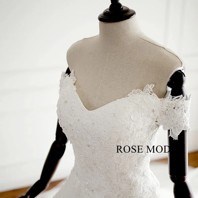 Rosemoda Lace Ball Gown Wedding Dress with Horsehair Edge