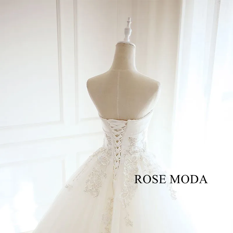Rosemoda Lace Satin and Tulle Ball Gown Wedding Dress