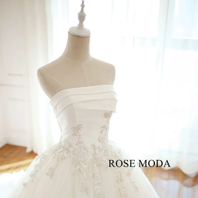Rosemoda Lace Satin and Tulle Ball Gown Wedding Dress