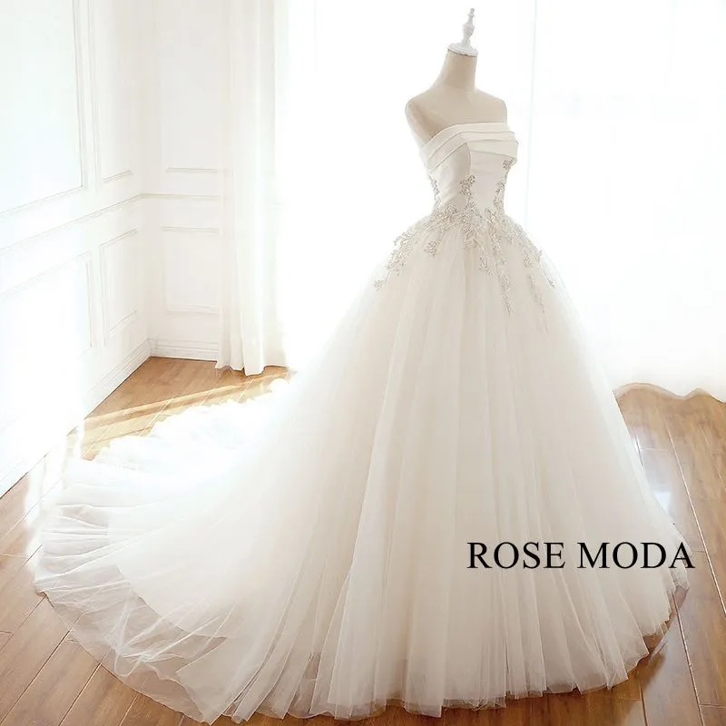 Rosemoda Lace Satin and Tulle Ball Gown Wedding Dress