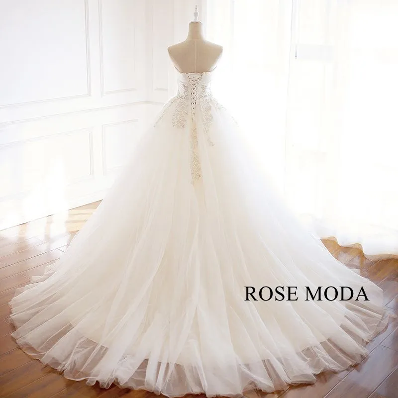 Rosemoda Lace Satin and Tulle Ball Gown Wedding Dress