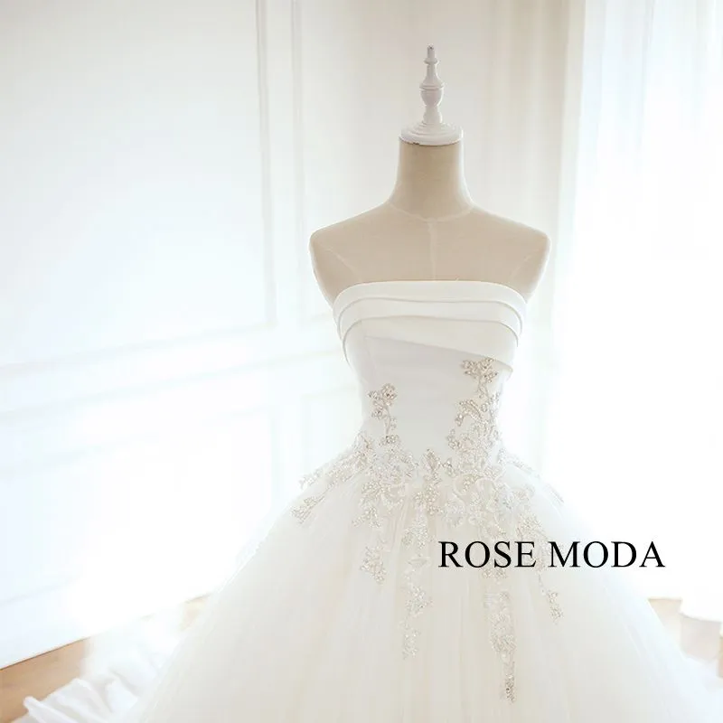 Rosemoda Lace Satin and Tulle Ball Gown Wedding Dress