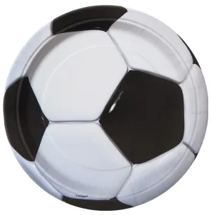 Soccer 6 3/4" Round Dessert Plates, 8ct