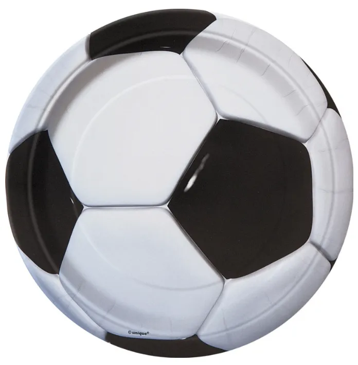 Soccer 6 3/4" Round Dessert Plates, 8ct